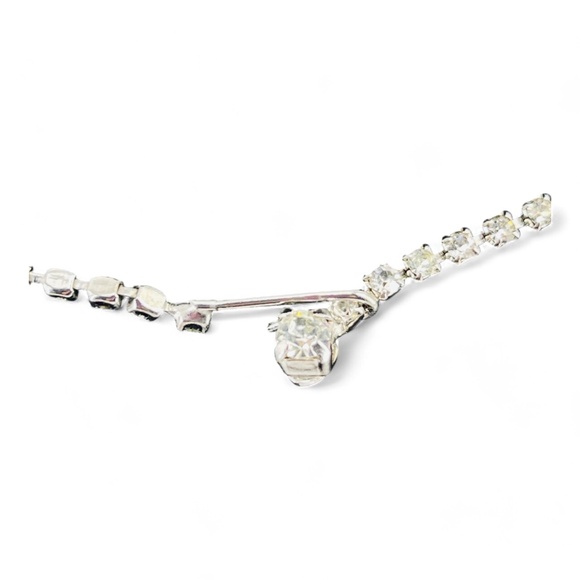 Wiesner Signed Tennis Necklace Rhinestone Crystal 15" Silver Tone MCM VTG RARE - Picture 16 of 16